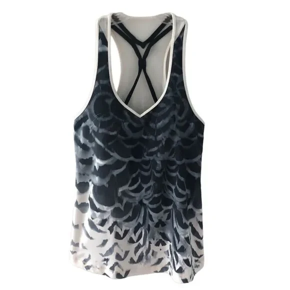Lululemon Dance To Yoga Tank Pretty Plume Angel Wing Black / Black - Picture 10 of 16